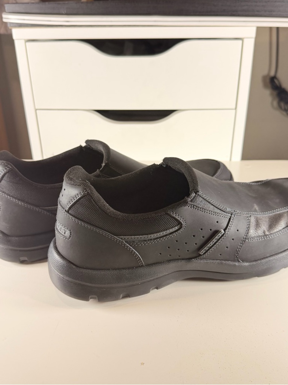 Men's Black Slip-On Work Loafers
